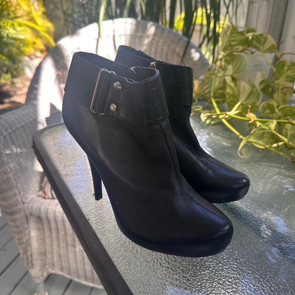 Black Leather Ankle Boots